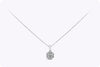 1 Carat Total Brilliant Round Diamond Cluster Flower Pendant Necklace