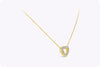 0.34 Carat Total Round Brilliant Diamond Heart Pendant Necklace in Yellow Gold