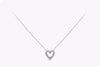 0.53 Carat Total Round Diamond Open-Work Heart Pendant Necklace