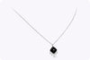 3.60 Carat Onyx and Briolette Cut Diamond Pendant Drop Necklace
