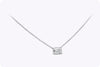 GIA Certified 1.50 Carat Emerald Cut Diamond Solitaire Pendant Necklace