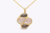 5.02 Carats Total Pear Shape Grey Moonstone and Rose Quartz Pendant Necklace