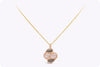 5.02 Carats Total Pear Shape Grey Moonstone & Rose Quartz Pendant Necklace in Two-Tone Gold