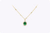 4.92 Carats Oval Cut Green Tourmaline & Diamond Pendant Necklace in Yellow Gold