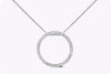 1.40 Carats Total Round Brilliant Diamond Circle Pendant Necklace in White Gold