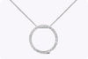 1.40 Carat Total Round Diamond Open Work Pendant Necklace in White Gold