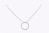 1.40 Carats Total Round Brilliant Diamond Circle Pendant Necklace in White Gold