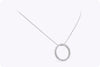 1.40 Carats Total Round Brilliant Diamond Circle Pendant Necklace in White Gold