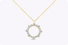 4.10 Carats Total Round Cut Diamond Circle Pendant Necklace in Yellow Gold