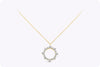 4.10 Carats Total Round Cut Diamond Circle Pendant Necklace in Yellow Gold