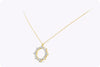 4.10 Carats Total Fancy Shape Diamond Circle Pendant in Yellow Gold