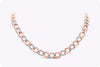 6.17 Carats Total Large Link Diamond Necklace in 18 Karats Rose Gold