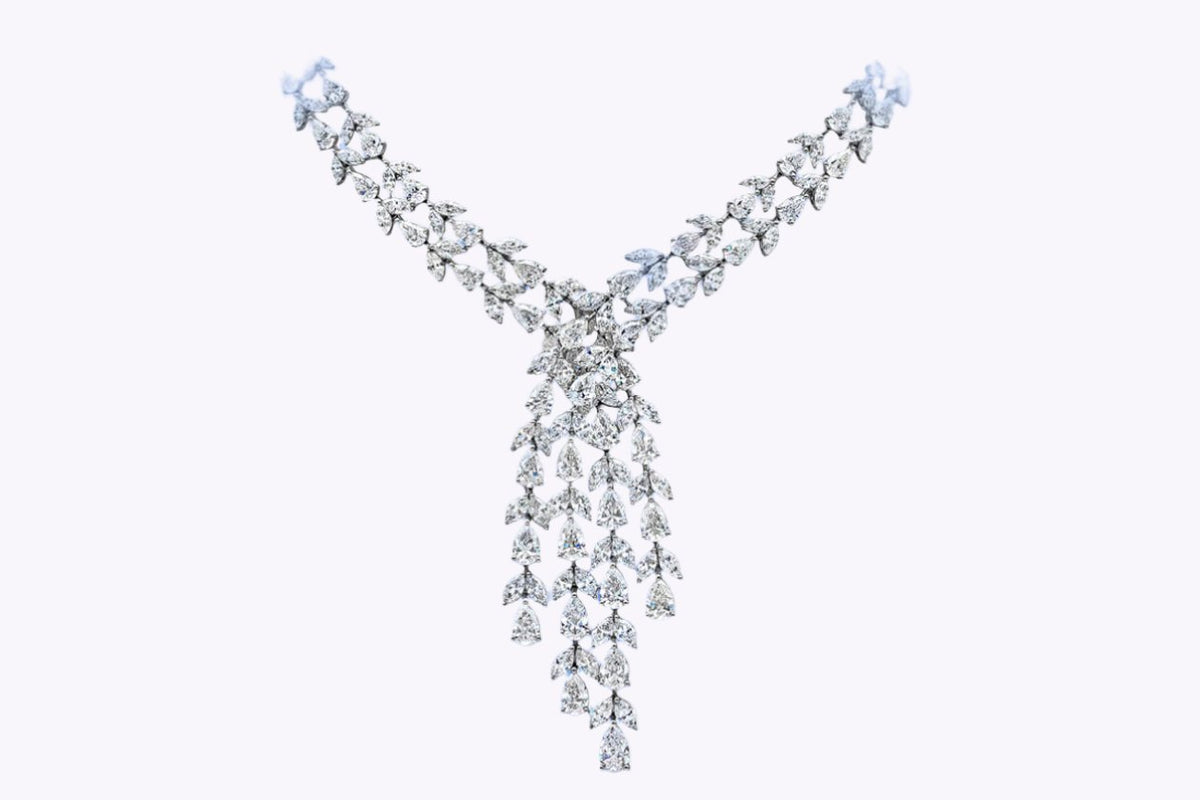 41.21 Carat Mixed Cut Cluster Diamond Necklace | Roman Malakov