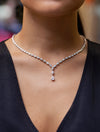 8.94 Carats Total Pear Shape Diamond Necklace in White Gold
