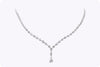8.94 Carats Total Pear Shape Diamond Necklace in White Gold