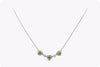 1.74 Carats Total Heart Shape Fancy Intense Yellow and Round Diamond Necklace in Platinum