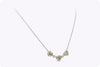 1.74 Carats Total Heart Shape Fancy Intense Yellow and Round Diamond Necklace in Platinum