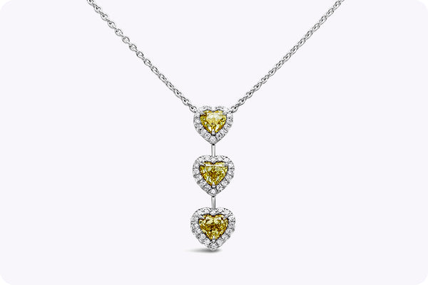 1.75 Carats Total Heart Shape Diamond Halo Pendant Necklace in Platinum