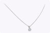 1.05 Carats Round Brilliant Cut Diamond Solitaire Pendant Necklace in White Gold