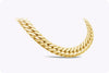 14 Karat Yellow Gold Wide Cuban Link Chain Necklace