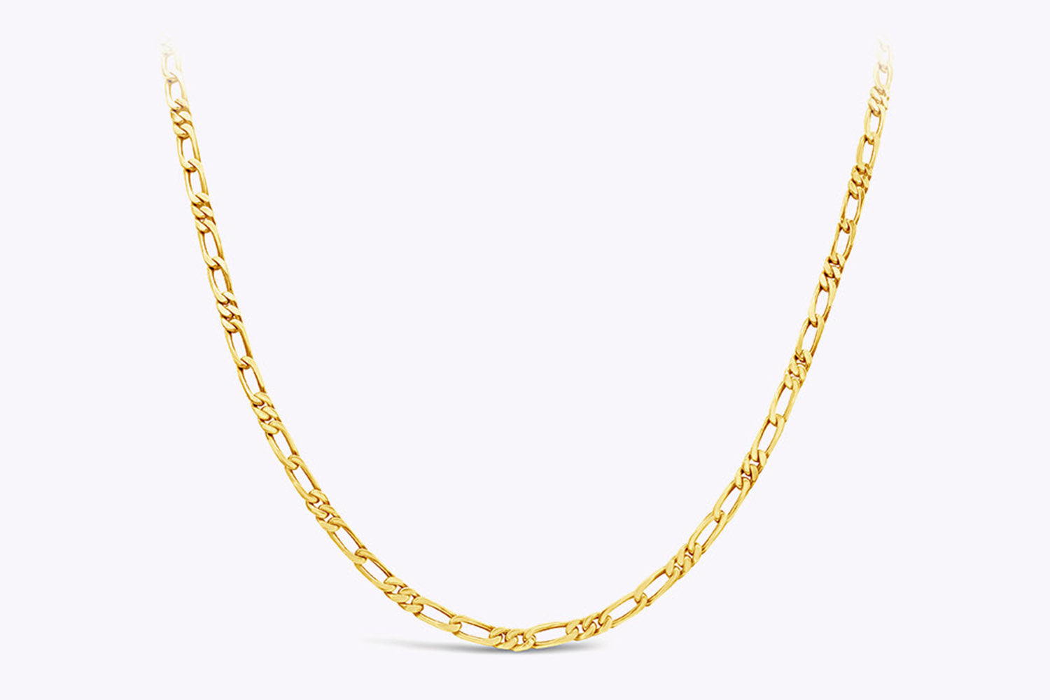 27 Grams Figaro Chain Link Necklace in Yellow Gold