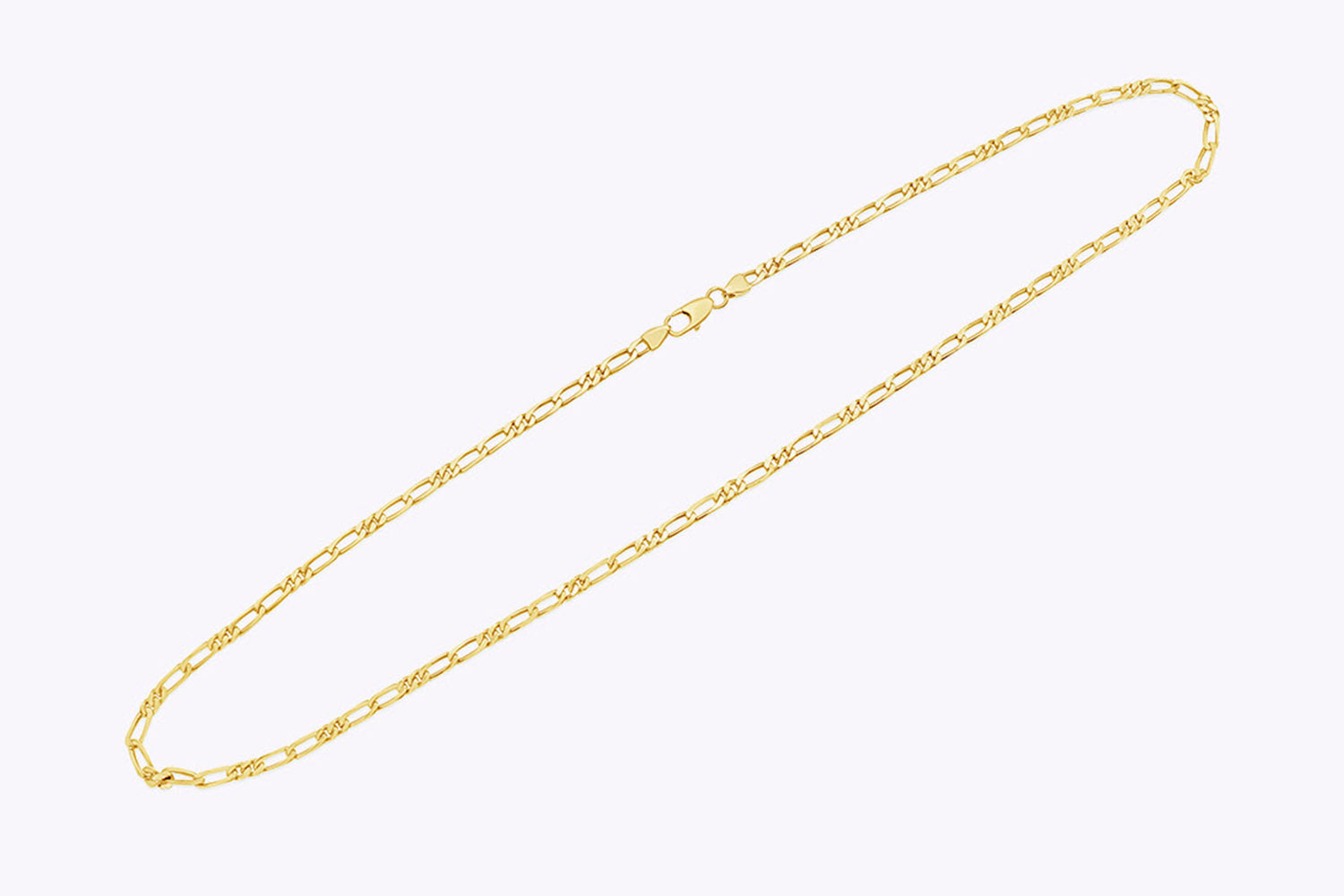 27 Grams Figaro Chain Link Necklace in Yellow Gold