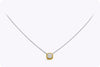 1.02 Carats Total Radiant Cut Diamond Halo Pendant Necklace in Platinum