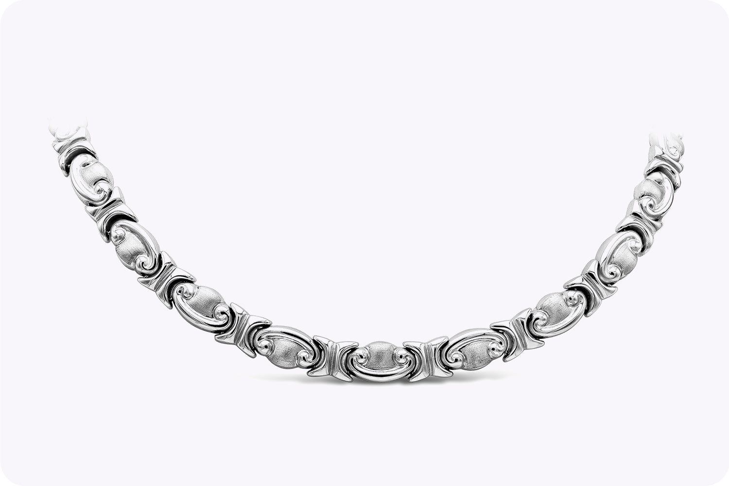 28.62 Grams Ancient Roman Style Collar Necklace in White Gold