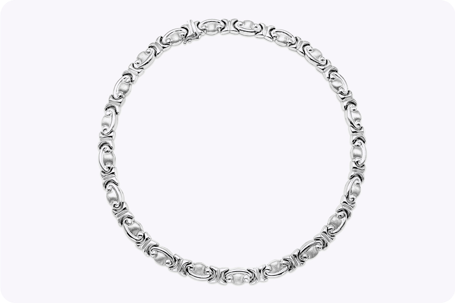 28.62 Grams Ancient Roman Style Collar Necklace in White Gold