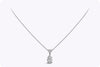 2.60 Carat Total Mixed Cut Diamond Pendant Necklace in Platinum