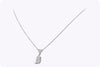 2.60 Carat Total Mixed Cut Diamond Pendant Necklace in Platinum