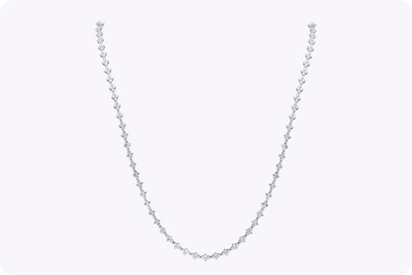 20.58 Carats Total Round Brilliant Cut Diamond Long Necklace in White Gold