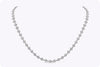 10.99 Carats Total Round Brilliant Cut Diamond Cluster Tennis Necklace in White Gold