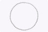 10.99 Carats Total Round Brilliant Cut Diamond Cluster Tennis Necklace in White Gold