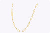 3.35 Carat Total Round Diamond in Open Work Design Link Necklace in Yellow Gold