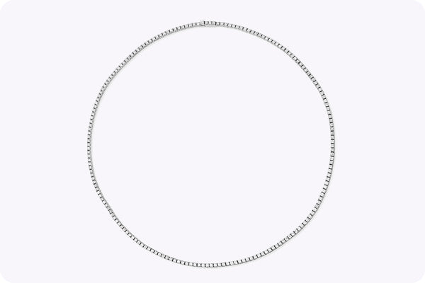 7.30 Carats Total Round Brilliant Cut Diamond Tennis Necklace in White Gold