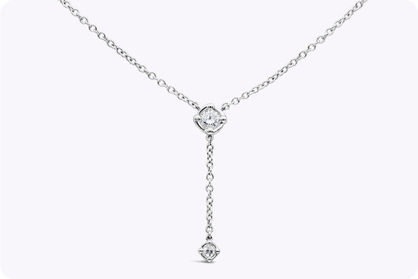 0.30 Carat Round Cut Diamond Pendant Necklace in White Gold