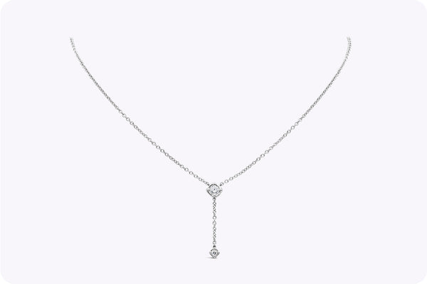 0.30 Carat Round Cut Diamond Pendant Necklace in White Gold