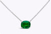 GIA Certified 2.01 Carat Cushion Cut Green Emerald Solitaire Pendant Necklace in Platinum and White Gold