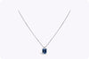 GIA Certified 2.77 Carat Emerald Cut Blue Sapphire Pendant Necklace