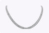 11.90 Carat Total Round Diamond Crossover Tennis Necklace in White Gold