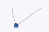 5.82 Carats Cushion Cut Aquamarine Solitaire Pendant Necklace in White Gold