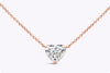 GIA Certified 1.53 Carats Heart Shape Diamond Pendant Necklace in Rose Gold