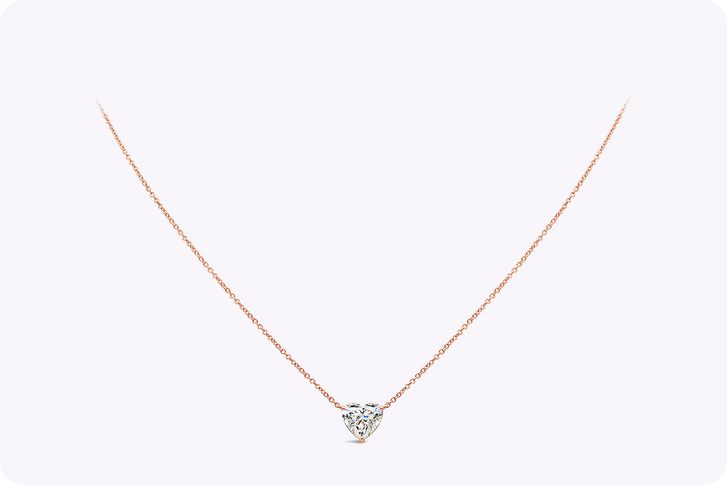 GIA Certified 1.53 Carats Heart Shape Diamond Pendant Necklace in Rose Gold