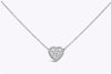 GIA Certified 1.80 Carat Heart Shape Diamond Pendant Halo Necklace in White Gold and Platinum