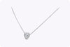 GIA Certified 1.80 Carat Heart Shape Diamond Pendant Halo Necklace in White Gold and Platinum