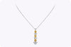 3.13 Carat Total Radiant Cut Fancy Yellow Pendant Necklace in Yellow Gold and Platinum
