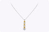 3.13 Carats Total Radiant Cut Fancy Yellow Diamond Pendant Necklace in Yellow Gold & Platinum