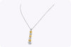 3.13 Carats Total Radiant Cut Fancy Yellow Diamond Pendant Necklace in Yellow Gold & Platinum