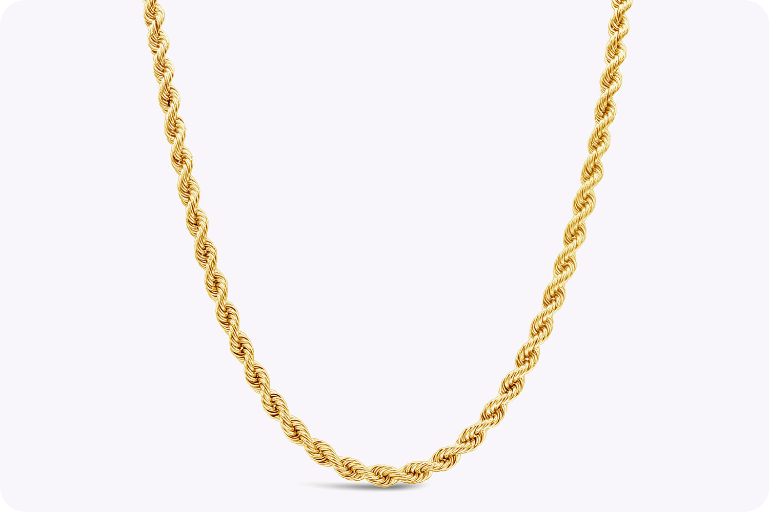 47.00 Grams Twisted Rope Chain Necklace in Yellow Gold